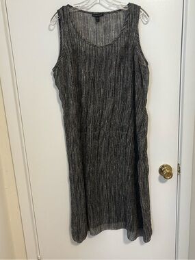 Eileen Fisher Black & Gray Sleeveless Maxi Dress